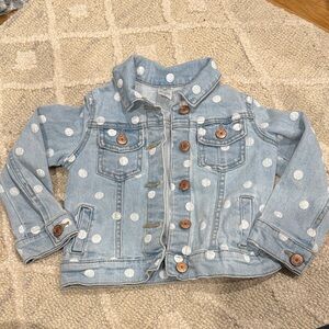 Polka Dot Denim Kids Jacket
